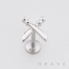 POLISHED CROSSED-SWORD DESIGN PUSHIN (THREADLESS) 316L SURGICAL STEEL LABRET SET